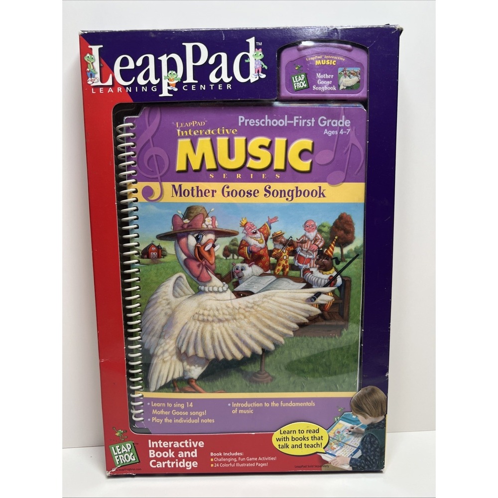 LeapFrog LeapPad Music Mother Goose Songbook Book Cartridge Complete Box